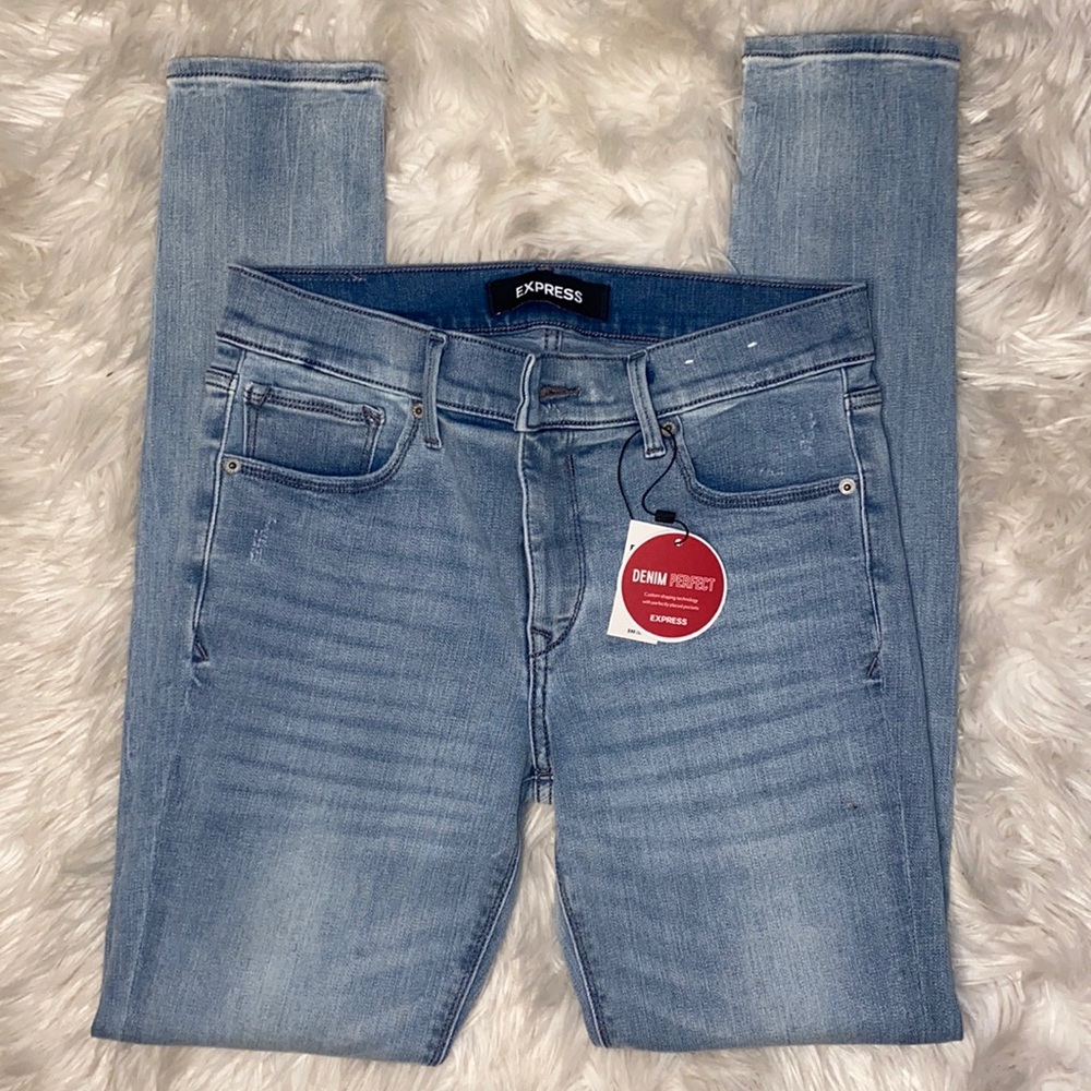 Express Mid-Rise Denim Stretch Legging